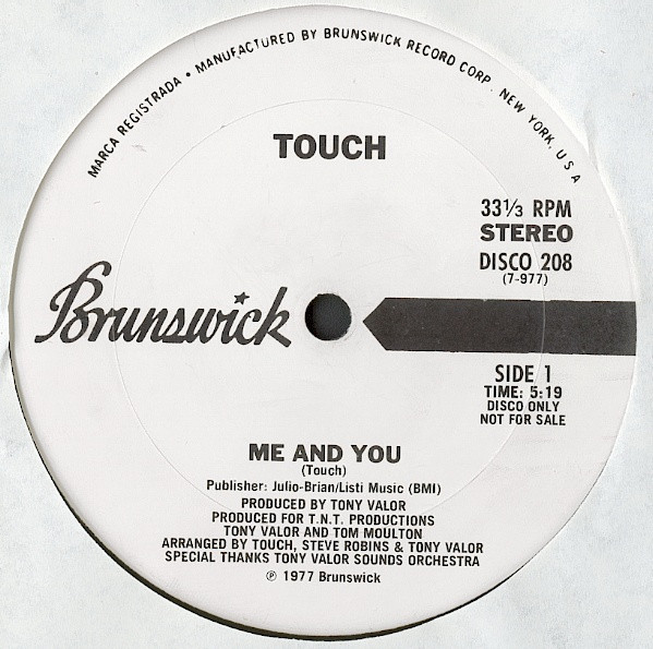 Touch - Me And You / Energizer | Brunswick (DISCO 208)