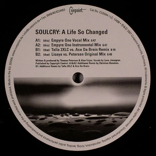 Soulcry - A Life So Changed | Cuepoint Records (CUE044)