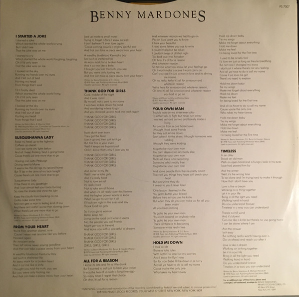 Benny Mardones - Thank God For Girls | Private Stock (PS 1000) - 3 Benny Mardones - Thank God For Girls | Private Stock (PS 1000) - 3