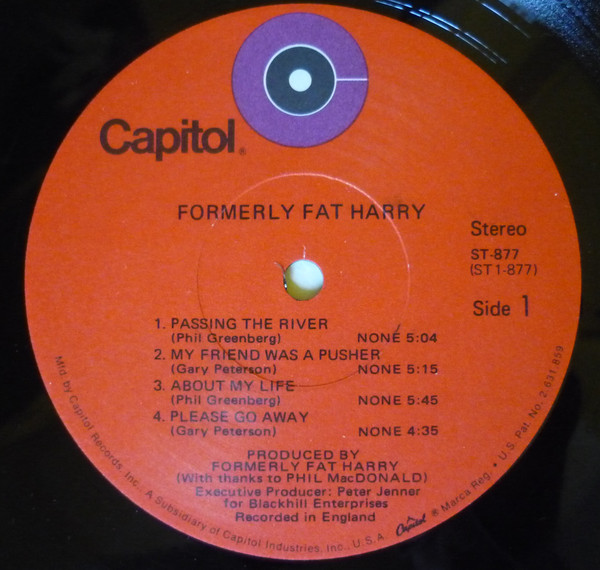 Formerly Fat Harry - Formerly Fat Harry | Capitol Records (ST-877) - 3
