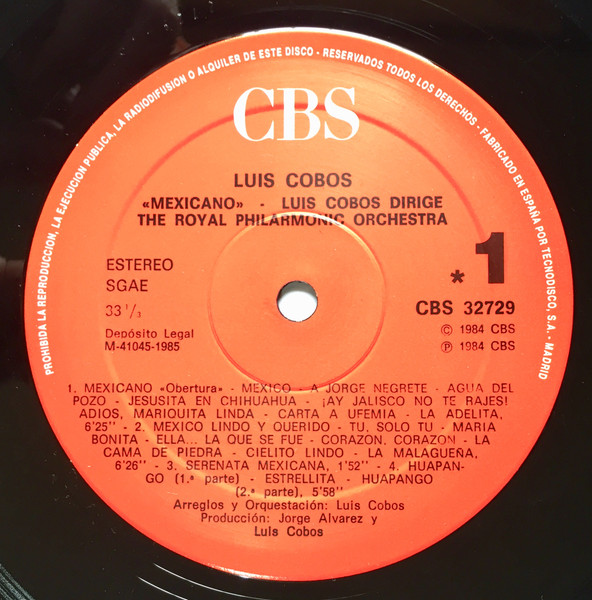 Luis Cobos Dirige Royal Philharmonic Orchestra - Mexicano | CBS (CBS 32729) - 4 Luis Cobos Dirige Royal Philharmonic Orchestra - Mexicano | CBS (CBS 32729) - 4