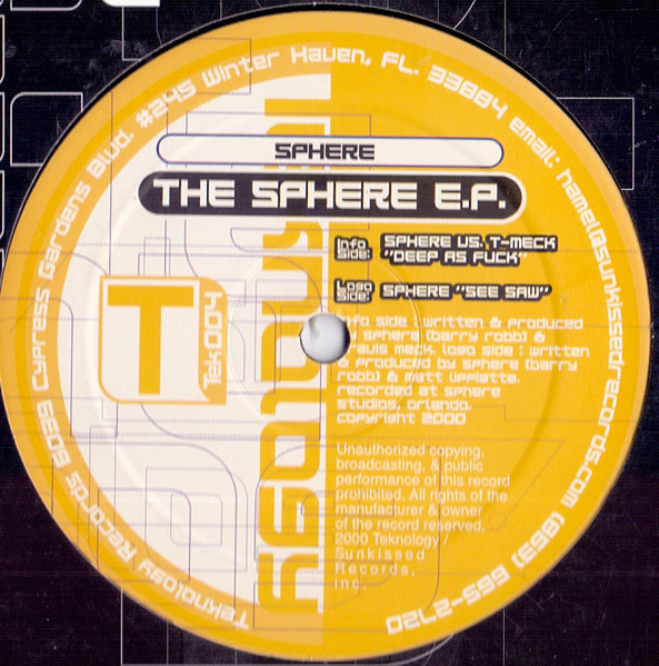 Sphere - The Sphere E.P. | Teknology (Tek 004)