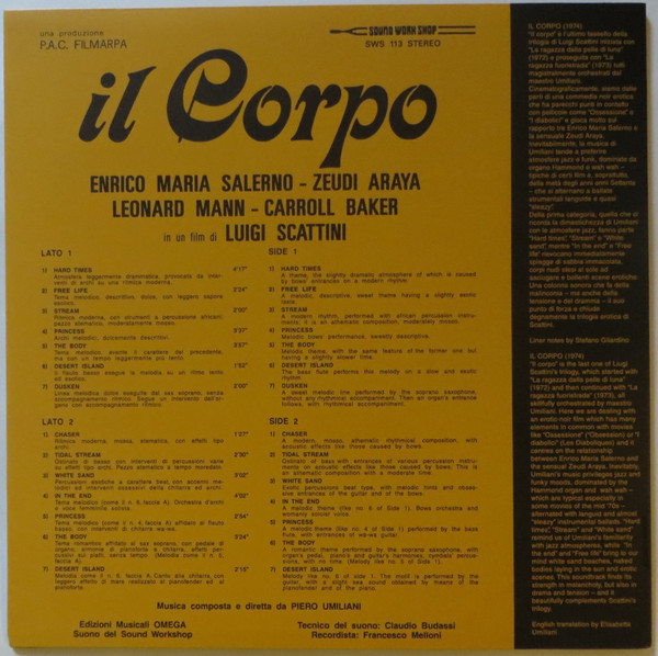 Piero Umiliani - Il Corpo (Colonna Sonora Del Film) | Schema (SCEB923 LP) - 2