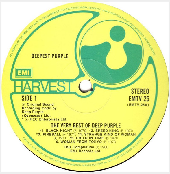 Deep Purple - Deepest Purple (The Very Best Of Deep Purple) | Harvest (EMTV 25) - 3 Deep Purple - Deepest Purple (The Very Best Of Deep Purple) | Harvest (EMTV 25) - 3