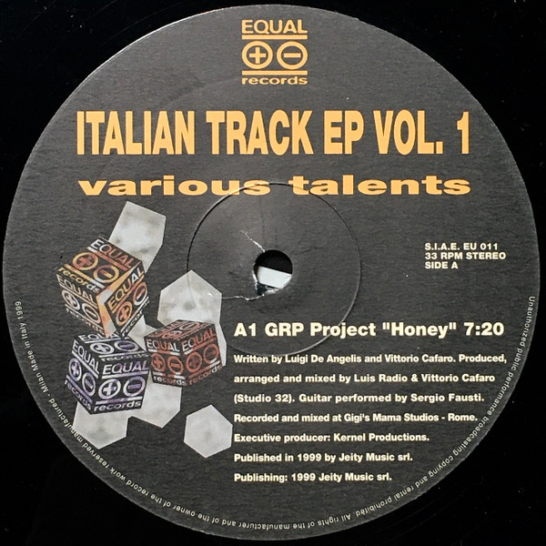 Various - Italian Track EP Vol. 1 Various Talents | Equal Records (EU 011)