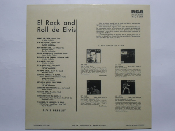 Elvis Presley - El Rock And Roll De Elvis | RCA Victor (LSP-1707) - 2