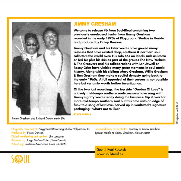 Jimmy Gresham - Garden Of Love / Love Symphony | Soul 4 Real Records (S4R06) - 2 Jimmy Gresham - Garden Of Love / Love Symphony | Soul 4 Real Records (S4R06) - 2