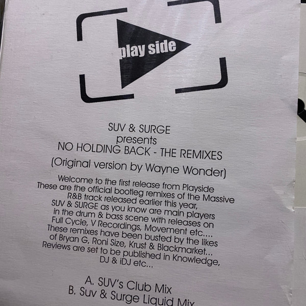 Suv & Surge - No Holding Back (Remixes) | Playside Recordings (PLAYSIDE001) - main