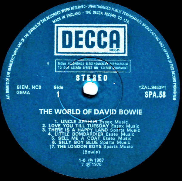 David Bowie - The World Of David Bowie | Decca (SPA 58) - 3 David Bowie - The World Of David Bowie | Decca (SPA 58) - 3