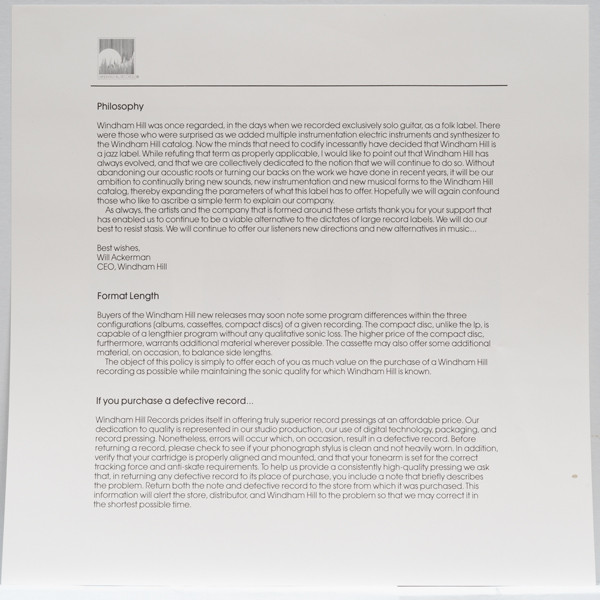 Scott Cossu Featuring Van Manakas - Switchback | Windham Hill Records (WH-1081) - 4