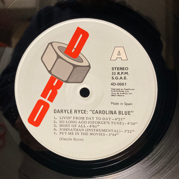 Daryle Ryce - Carolina Blue | Rounder Records (4D 0661) - 4
