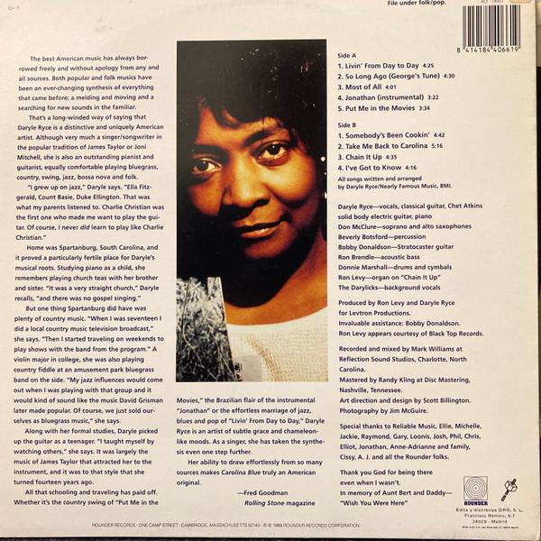Daryle Ryce - Carolina Blue | Rounder Records (4D 0661) - 2
