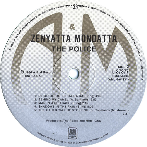 The Police - Zenyatta Mondatta | A&M Records (L 37377) - 4