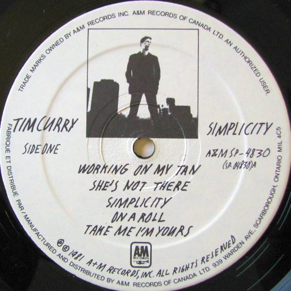 Tim Curry - Simplicity | A&M Records (SP-4830) - 3