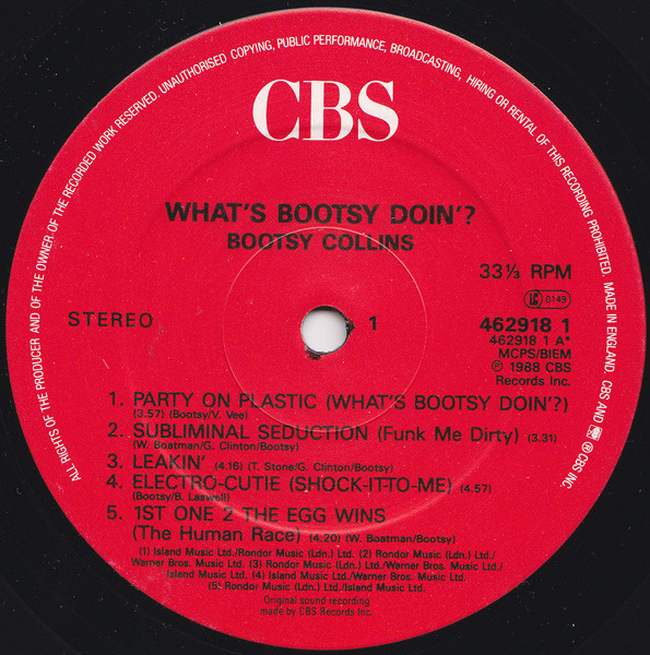 Bootsy Collins - What's Bootsy Doin'? | CBS (462918 1) - 3