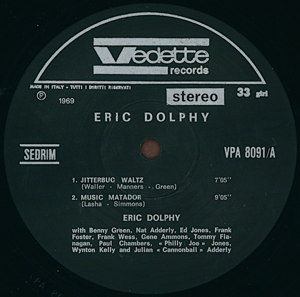 Eric Dolphy Artista Ospite Cannonball Adderley - Eric Dolphy | Vedette Records (VPA 8091) - 4 Eric Dolphy Artista Ospite Cannonball Adderley - Eric Dolphy | Vedette Records (VPA 8091) - 4