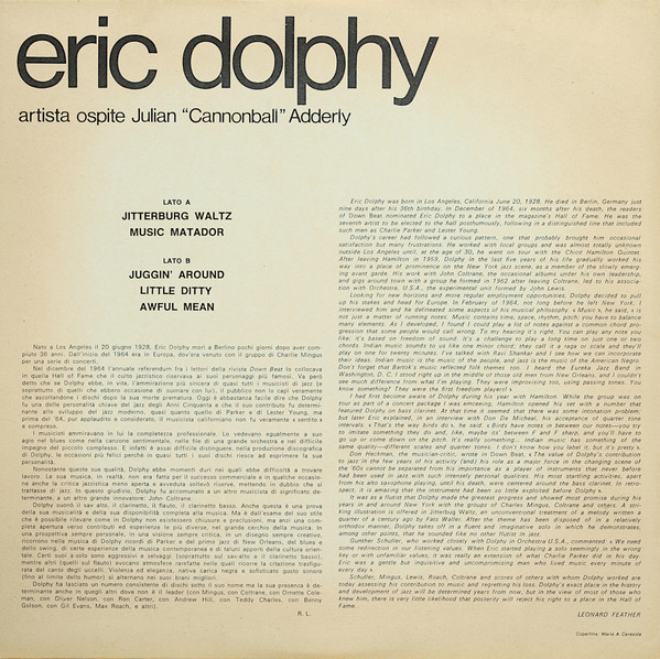 Eric Dolphy Artista Ospite Cannonball Adderley - Eric Dolphy | Vedette Records (VPA 8091) - 2 Eric Dolphy Artista Ospite Cannonball Adderley - Eric Dolphy | Vedette Records (VPA 8091) - 2