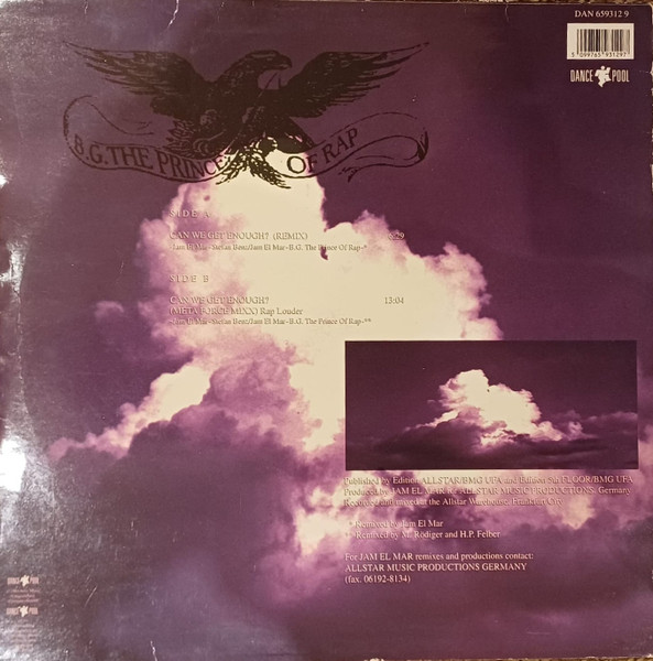 B.G. The Prince Of Rap - Can We Get Enough? | Dance Pool (659312 6) - 2 B.G. The Prince Of Rap - Can We Get Enough? | Dance Pool (659312 6) - 2