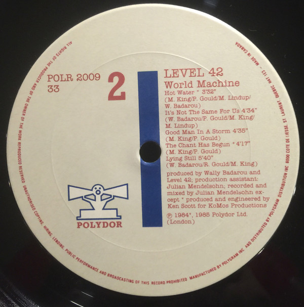 Level 42 - World Machine | Polydor (POLR 2009)