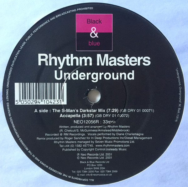 Rhythm Masters - Underground | Black & Blue (NEO12056R)