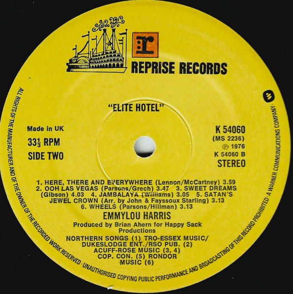 Emmylou Harris - Elite Hotel | Reprise Records (K 54060) - 4