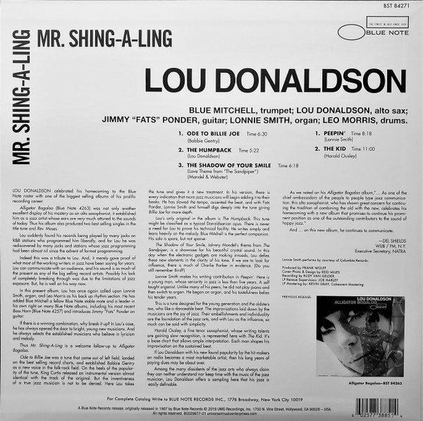 Lou Donaldson - Mr. Shing-A-Ling | Blue Note (B0029677-01) - 2 Lou Donaldson - Mr. Shing-A-Ling | Blue Note (B0029677-01) - 2