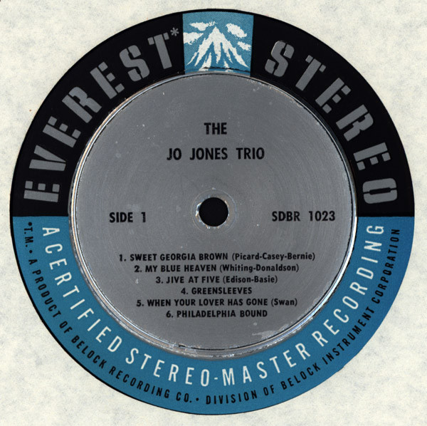 The Jo Jones Trio - Jo Jones Trio | Everest (SDBR-1023) - 3