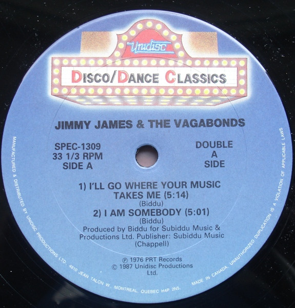 Jimmy James & The Vagabonds / Donnie Elbert - I'll Go Where Your Music Takes Me / I Can't Help Myself | Unidisc (SPEC-1309)