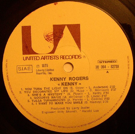 Kenny Rogers - Kenny | United Artists Records (3C 064-82 739)