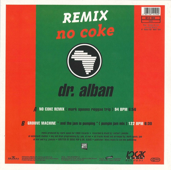 Dr. Alban - No Coke (Remix) | Logic Records (614 194) - 2