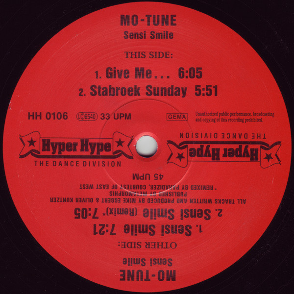 Mo-Tune - Sensi Smile | Hyper Hype (HH 0106) - main