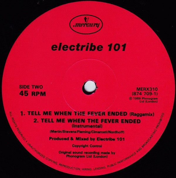 Electribe 101 - Tell Me When The Fever Ended | Mercury (MERX 310) - 4