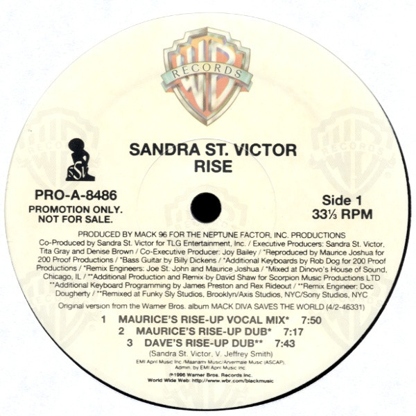 Sandra St. Victor - Rise | Warner Bros. Records (PRO-A-8486)