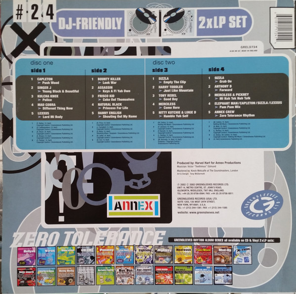 Various - Zero Tolerance | Greensleeves Records (GRELD 724) - main
