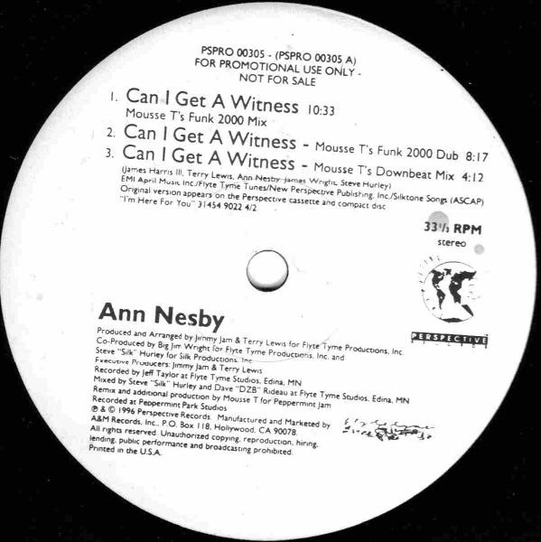 Ann Nesby - Can I Get A Witness | Perspective Records (PSPRO 00305) Ann Nesby - Can I Get A Witness | Perspective Records (PSPRO 00305)
