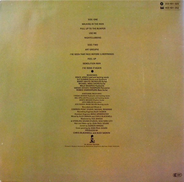 Grace Jones - Nightclubbing | Island Records (203 481) - 3