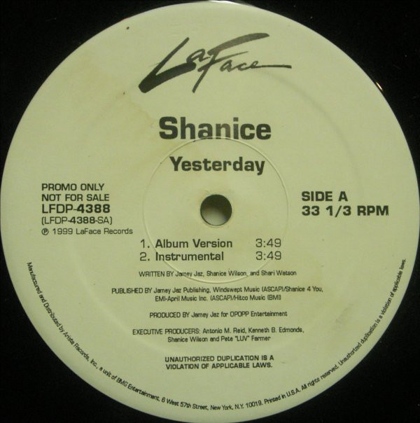Shanice - Yesterday | LaFace Records (LFDP-4388)