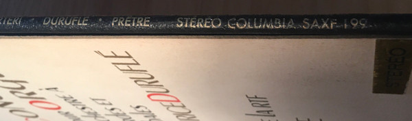 Francis Poulenc / Rosanna Carteri - Maurice Duruflé - Orchestre National De France , Georges Prêtre - Gloria / Concerto Pour Orgue | Columbia (SAXF 199) - 3