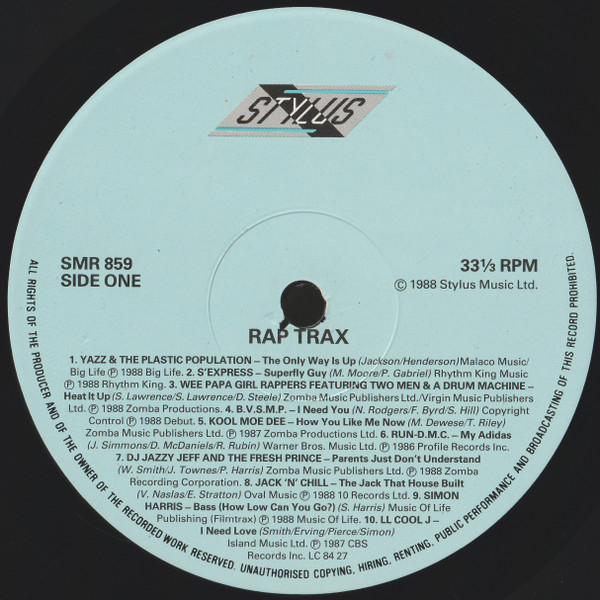 Various - Rap Trax! | Stylus Music (SMR 859) - 2
