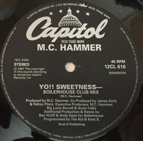 MC Hammer - Yo Sweetness (Is My Weakness) | Capitol Records (12CL 616) - 3