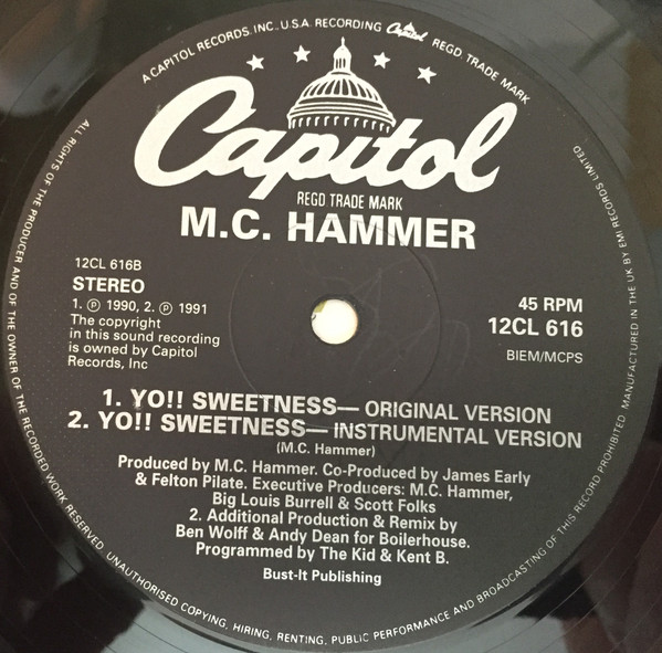 MC Hammer - Yo Sweetness (Is My Weakness) | Capitol Records (12CL 616) - 4