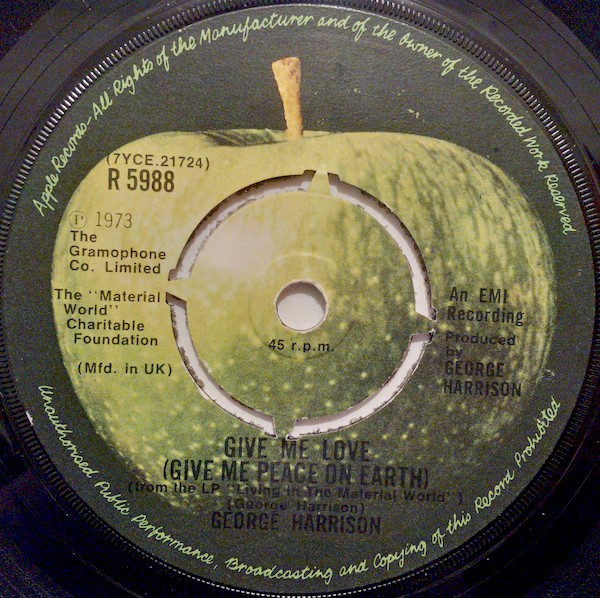 George Harrison - Give Me Love (Give Me Peace On Earth) | Apple Records (R 5988)