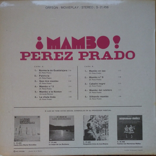Perez Prado - ¡Mambo! | Orfeon (S-21.458) - 2