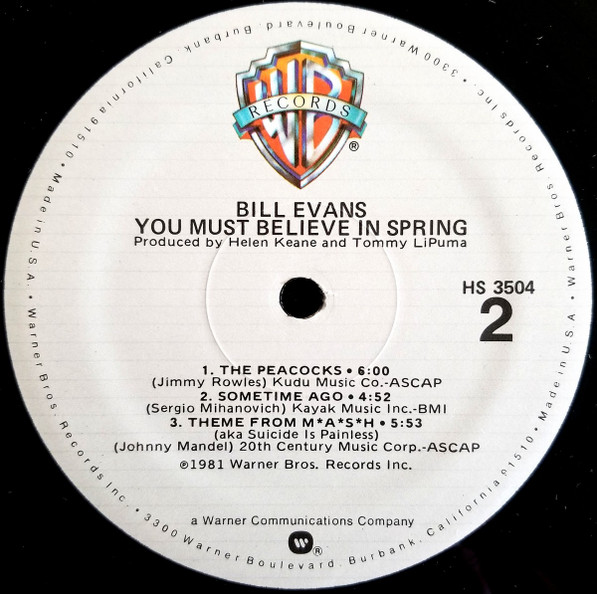 Bill Evans - You Must Believe In Spring | Warner Bros. Records (HS 3504) - 4