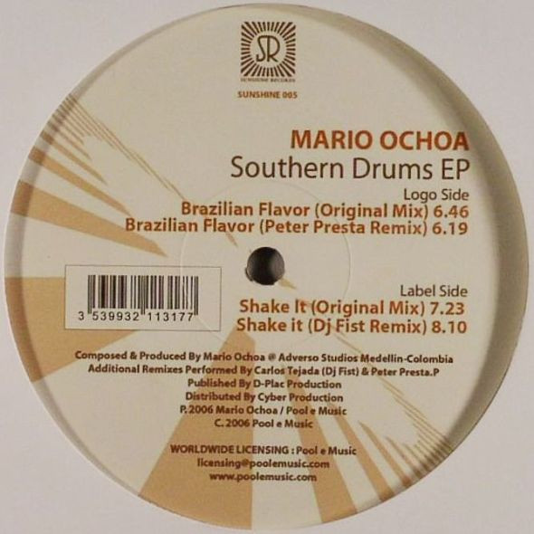 Mario Ochoa - Southern Drums EP | Sunshine Records (SUNSHINE 005)