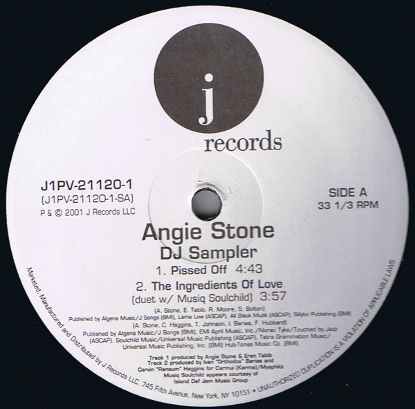Angie Stone - DJ Sampler | J Records (J1PV-21120-1)