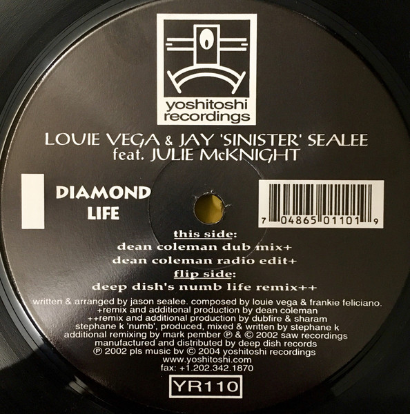 Louie Vega & Jay "Sinister" Sealée Feat. Julie McKnight - Diamond Life | Yoshitoshi Recordings (YR110) - 3
