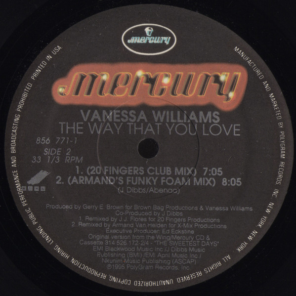 Vanessa Williams - The Way That You Love | Mercury (856 771-1) - 5