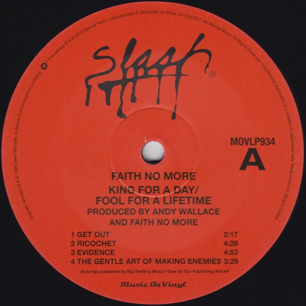 Faith No More - King For A Day Fool For A Lifetime | Slash (MOVLP934) - 3 Faith No More - King For A Day Fool For A Lifetime | Slash (MOVLP934) - 3