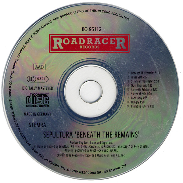 Sepultura - Beneath The Remains | Roadracer Records (RO 9511-2) - 3